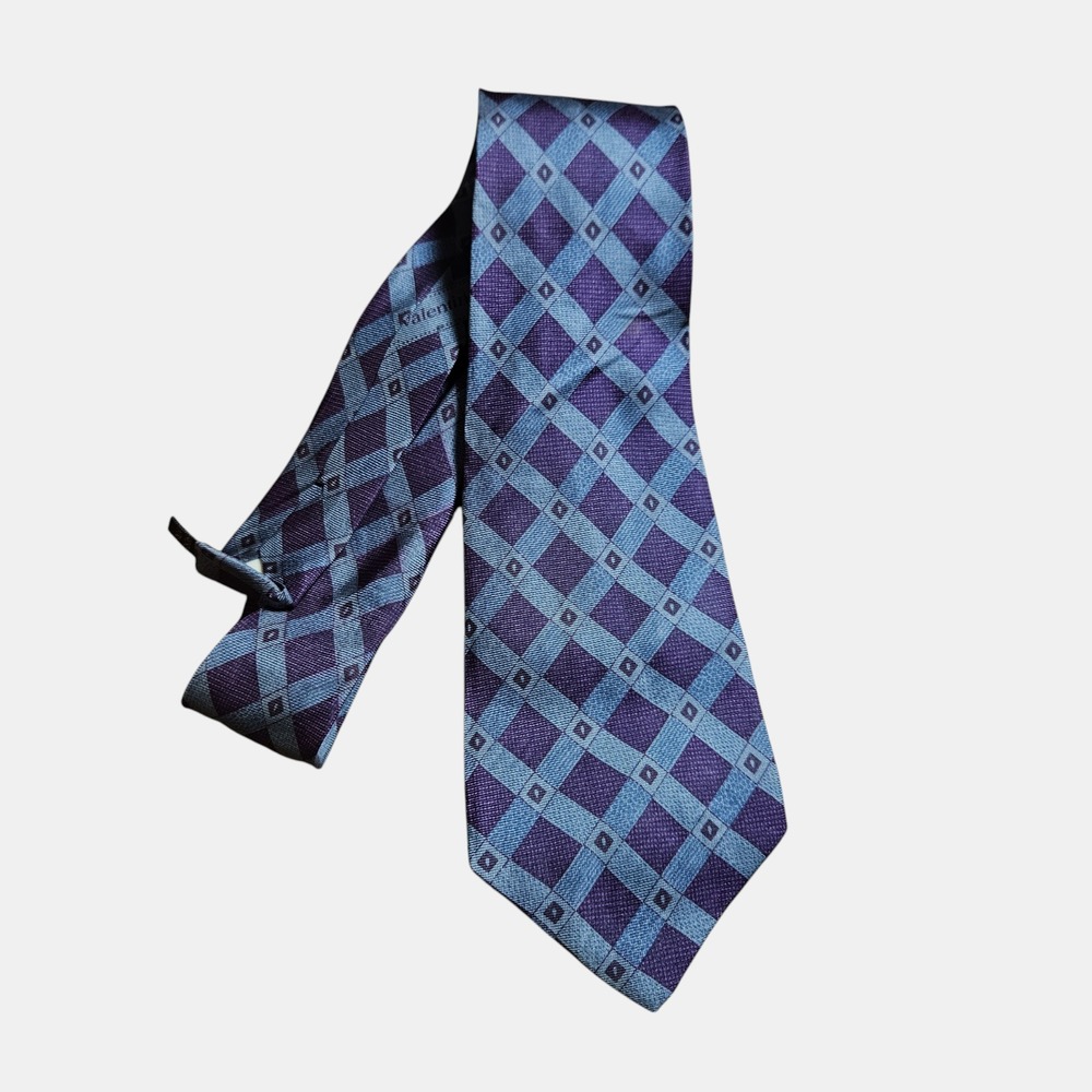 Valentino Cravatte Silk Diamond‎ Geometric Handmade Neck Tie Quiet Luxury Italy
